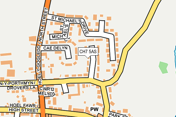 CH7 5AS map - OS OpenMap – Local (Ordnance Survey)