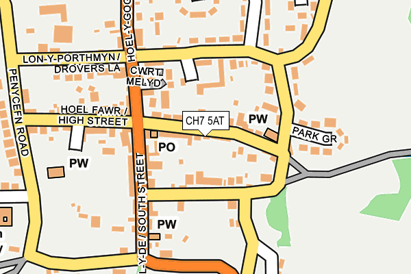 CH7 5AT map - OS OpenMap – Local (Ordnance Survey)