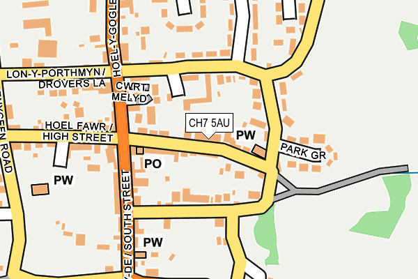 CH7 5AU map - OS OpenMap – Local (Ordnance Survey)