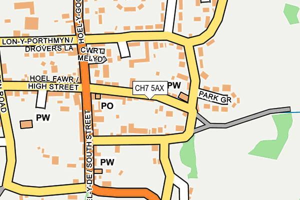 CH7 5AX map - OS OpenMap – Local (Ordnance Survey)