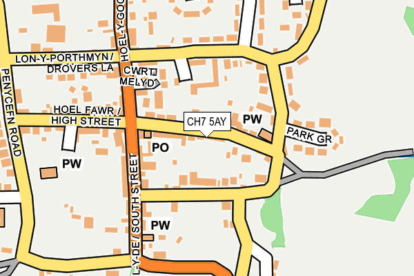 CH7 5AY map - OS OpenMap – Local (Ordnance Survey)