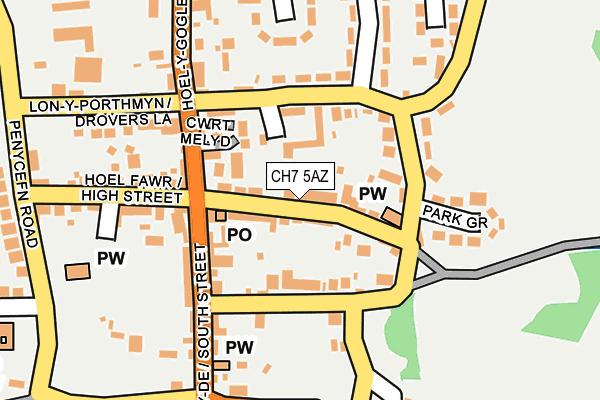 CH7 5AZ map - OS OpenMap – Local (Ordnance Survey)