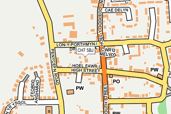 CH7 5BJ map - OS OpenMap – Local (Ordnance Survey)