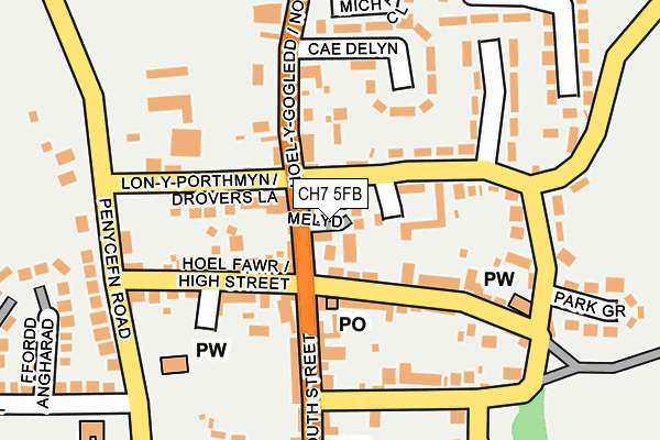 CH7 5FB map - OS OpenMap – Local (Ordnance Survey)