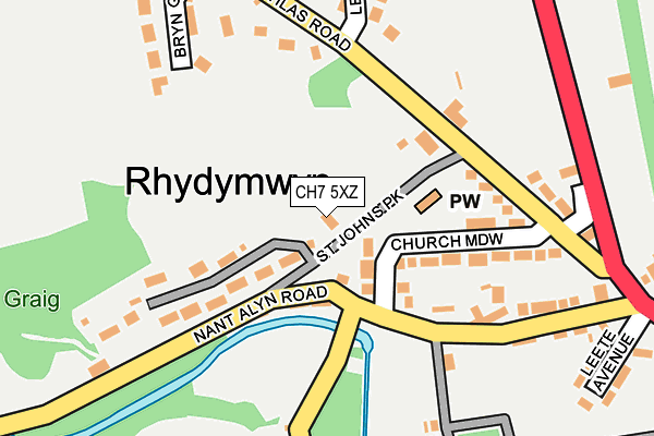 CH7 5XZ map - OS OpenMap – Local (Ordnance Survey)