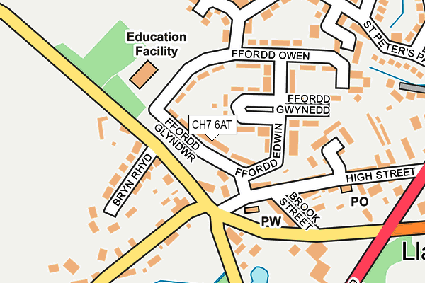 CH7 6AT map - OS OpenMap – Local (Ordnance Survey)