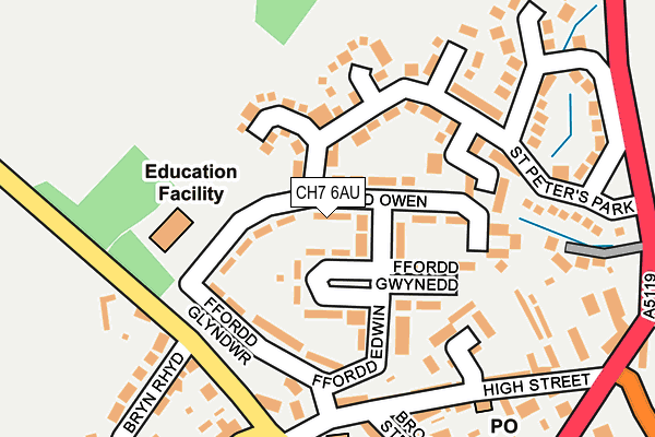 CH7 6AU map - OS OpenMap – Local (Ordnance Survey)
