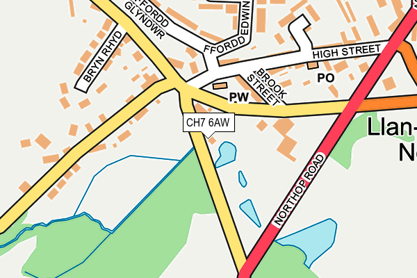 CH7 6AW map - OS OpenMap – Local (Ordnance Survey)
