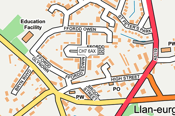 CH7 6AX map - OS OpenMap – Local (Ordnance Survey)