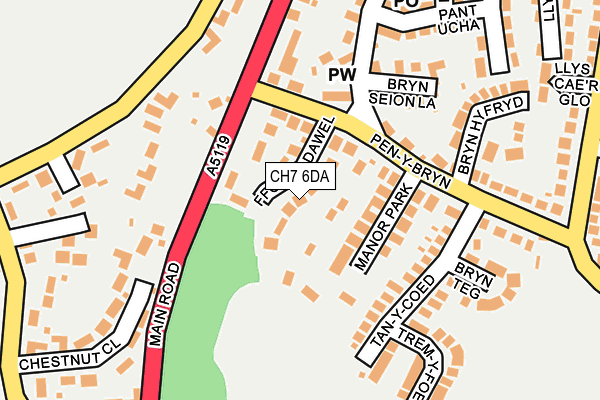 CH7 6DA map - OS OpenMap – Local (Ordnance Survey)