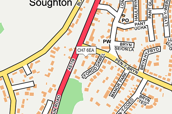 CH7 6EA map - OS OpenMap – Local (Ordnance Survey)