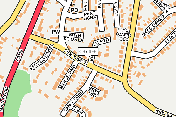 CH7 6EE map - OS OpenMap – Local (Ordnance Survey)