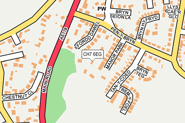 CH7 6EG map - OS OpenMap – Local (Ordnance Survey)