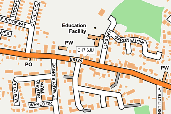 CH7 6JU map - OS OpenMap – Local (Ordnance Survey)