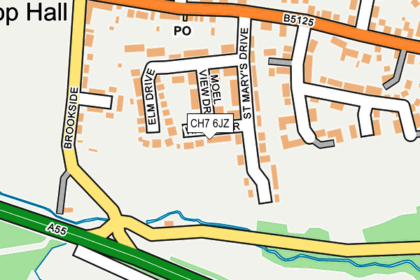 CH7 6JZ map - OS OpenMap – Local (Ordnance Survey)