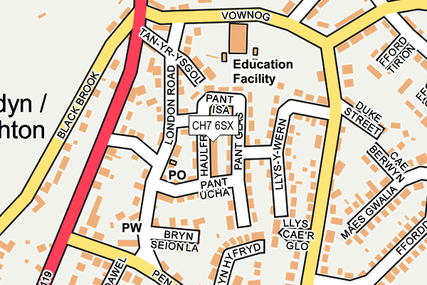 CH7 6SX map - OS OpenMap – Local (Ordnance Survey)