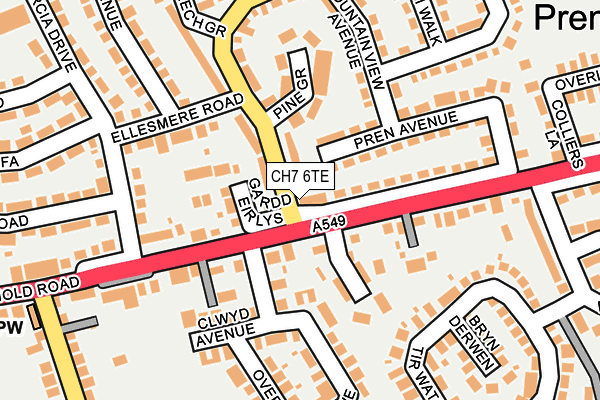 CH7 6TE map - OS OpenMap – Local (Ordnance Survey)