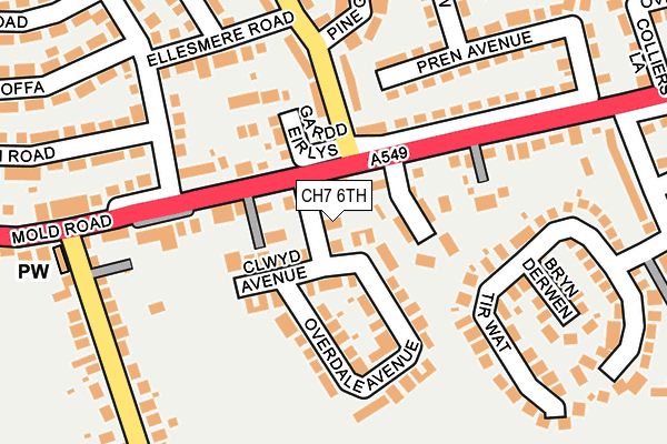 CH7 6TH map - OS OpenMap – Local (Ordnance Survey)