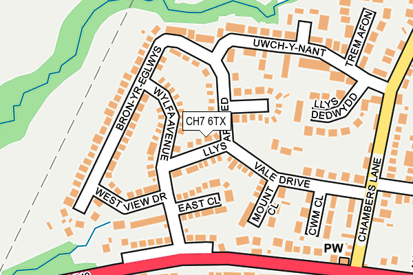 CH7 6TX map - OS OpenMap – Local (Ordnance Survey)