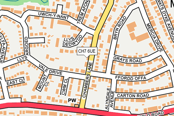 CH7 6UE map - OS OpenMap – Local (Ordnance Survey)