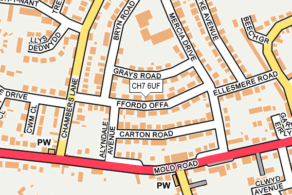 CH7 6UF map - OS OpenMap – Local (Ordnance Survey)