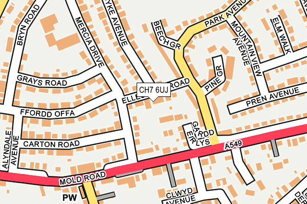CH7 6UJ map - OS OpenMap – Local (Ordnance Survey)