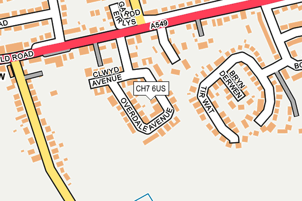 CH7 6US map - OS OpenMap – Local (Ordnance Survey)