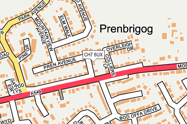 CH7 6UX map - OS OpenMap – Local (Ordnance Survey)