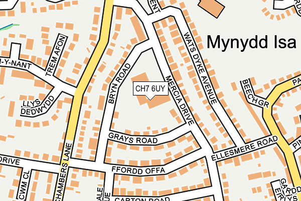 CH7 6UY map - OS OpenMap – Local (Ordnance Survey)