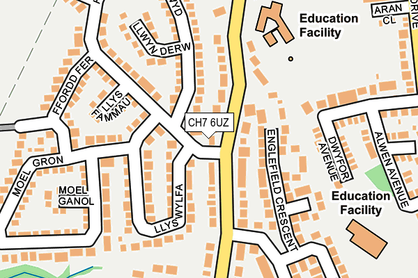 CH7 6UZ map - OS OpenMap – Local (Ordnance Survey)