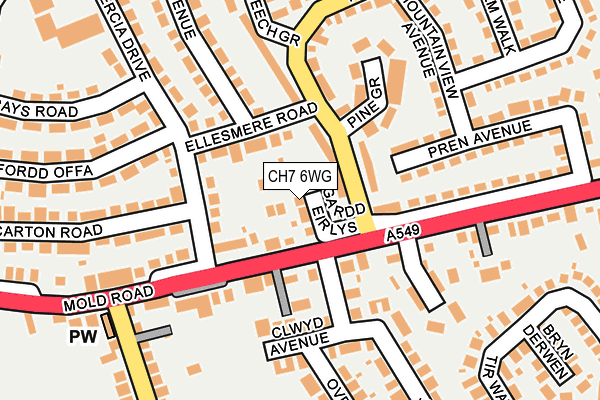 CH7 6WG map - OS OpenMap – Local (Ordnance Survey)