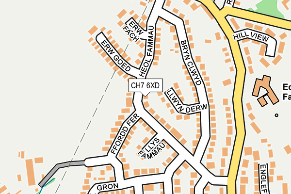 CH7 6XD map - OS OpenMap – Local (Ordnance Survey)
