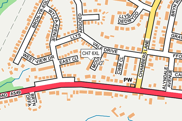 CH7 6XL map - OS OpenMap – Local (Ordnance Survey)