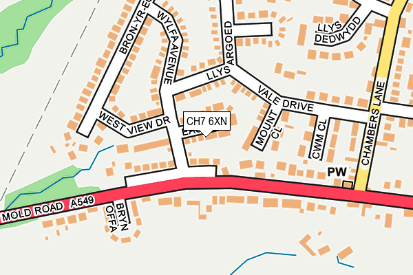 CH7 6XN map - OS OpenMap – Local (Ordnance Survey)