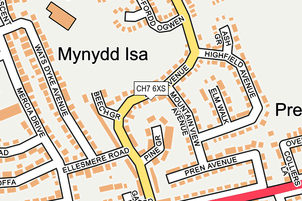 CH7 6XS map - OS OpenMap – Local (Ordnance Survey)