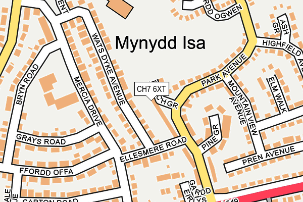 CH7 6XT map - OS OpenMap – Local (Ordnance Survey)