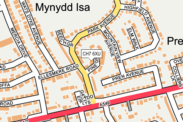 CH7 6XU map - OS OpenMap – Local (Ordnance Survey)