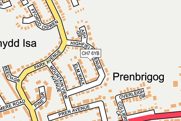 CH7 6YB map - OS OpenMap – Local (Ordnance Survey)