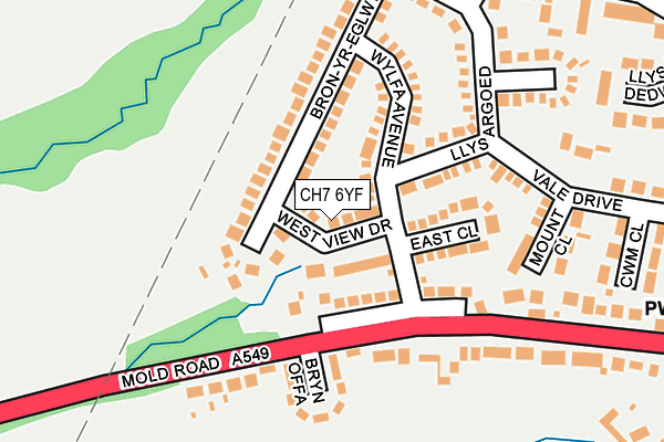 CH7 6YF map - OS OpenMap – Local (Ordnance Survey)