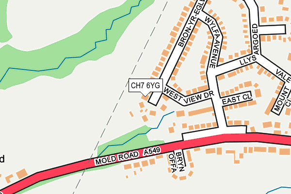 CH7 6YG map - OS OpenMap – Local (Ordnance Survey)