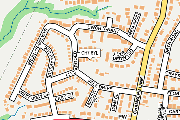 CH7 6YL map - OS OpenMap – Local (Ordnance Survey)