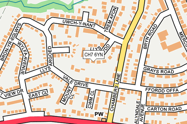 CH7 6YN map - OS OpenMap – Local (Ordnance Survey)