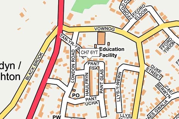 CH7 6YT map - OS OpenMap – Local (Ordnance Survey)
