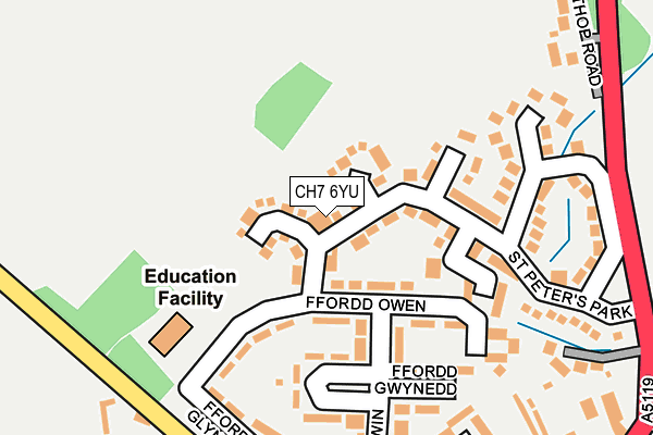 CH7 6YU map - OS OpenMap – Local (Ordnance Survey)