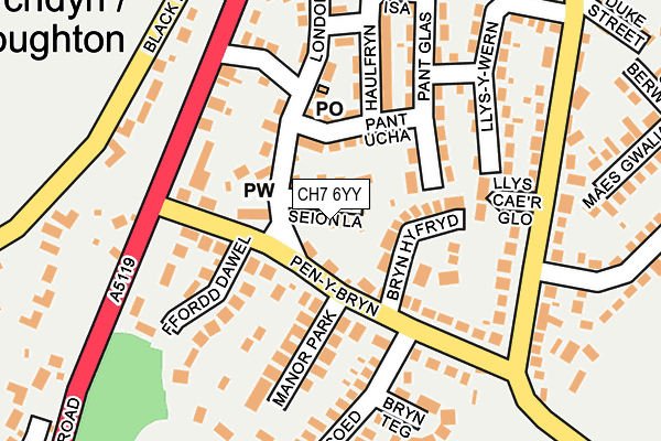 CH7 6YY map - OS OpenMap – Local (Ordnance Survey)