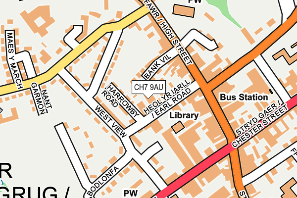 CH7 9AU map - OS OpenMap – Local (Ordnance Survey)