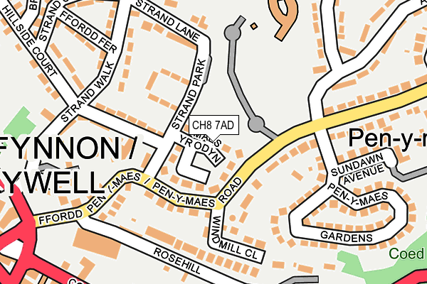 CH8 7AD map - OS OpenMap – Local (Ordnance Survey)