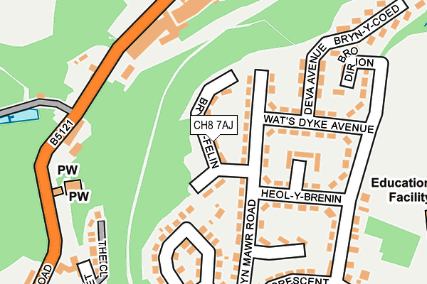 CH8 7AJ map - OS OpenMap – Local (Ordnance Survey)