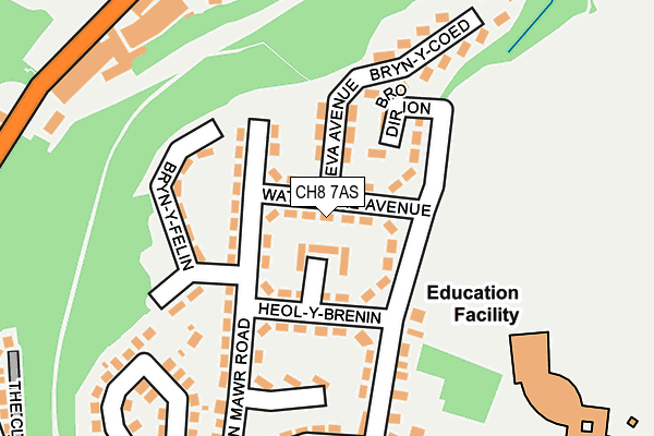 CH8 7AS map - OS OpenMap – Local (Ordnance Survey)