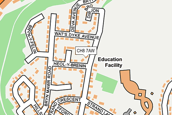 CH8 7AW map - OS OpenMap – Local (Ordnance Survey)